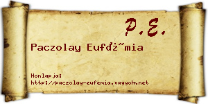 Paczolay Eufémia névjegykártya